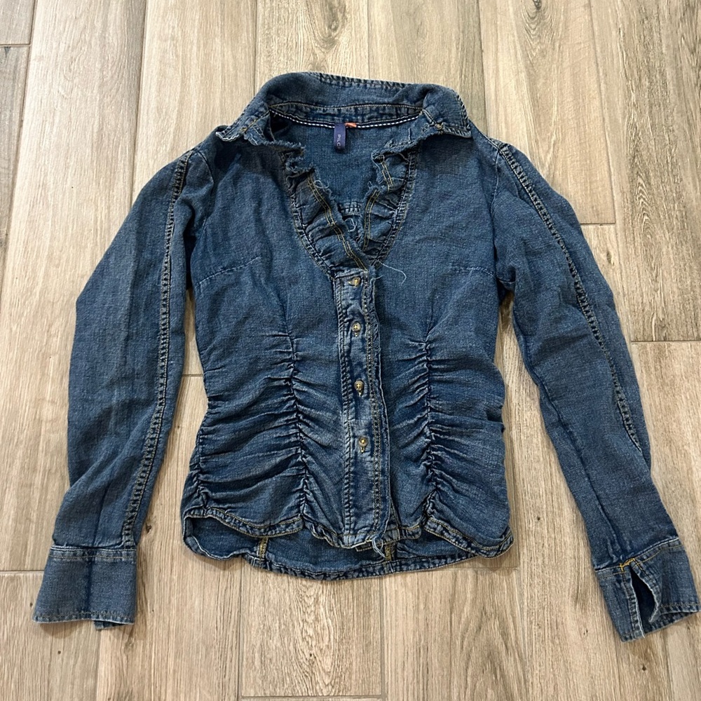 Pilcro Anthropolgie Blue Denim shirt